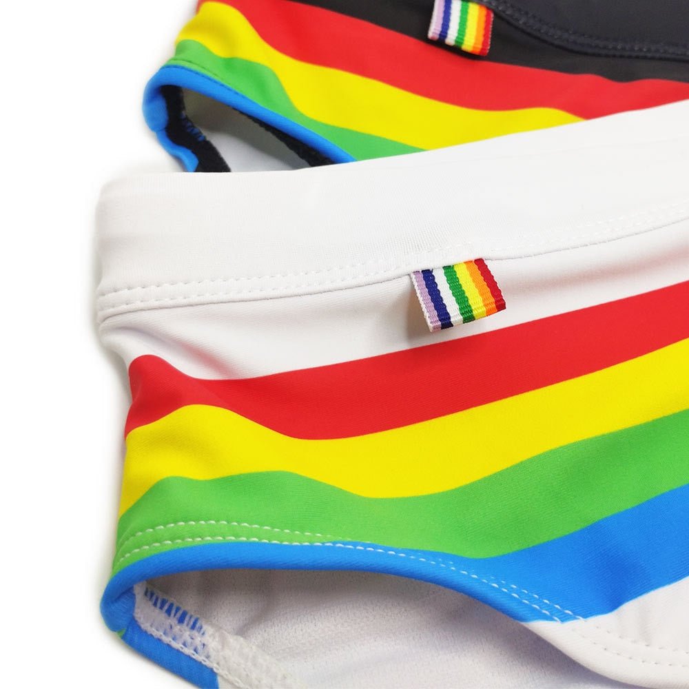 ORVLS Ringaround Rainbow Swim Briefs | dmunderwear detail image 7
