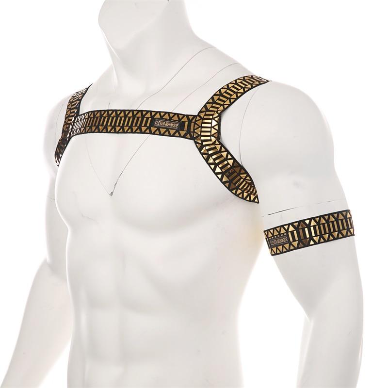 ORVLS Roman Metallic Chest Harness + Armband | dmunderwear detail image 3