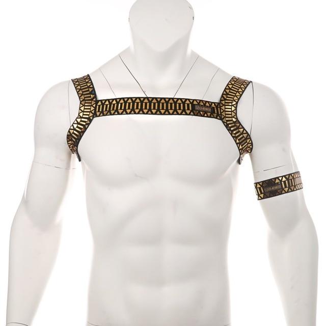 ORVLS Roman Metallic Chest Harness + Armband | dmunderwear detail image 4