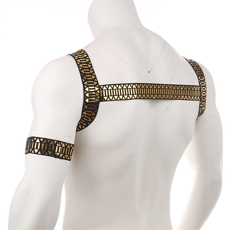 ORVLS Roman Metallic Chest Harness + Armband | dmunderwear detail image 5