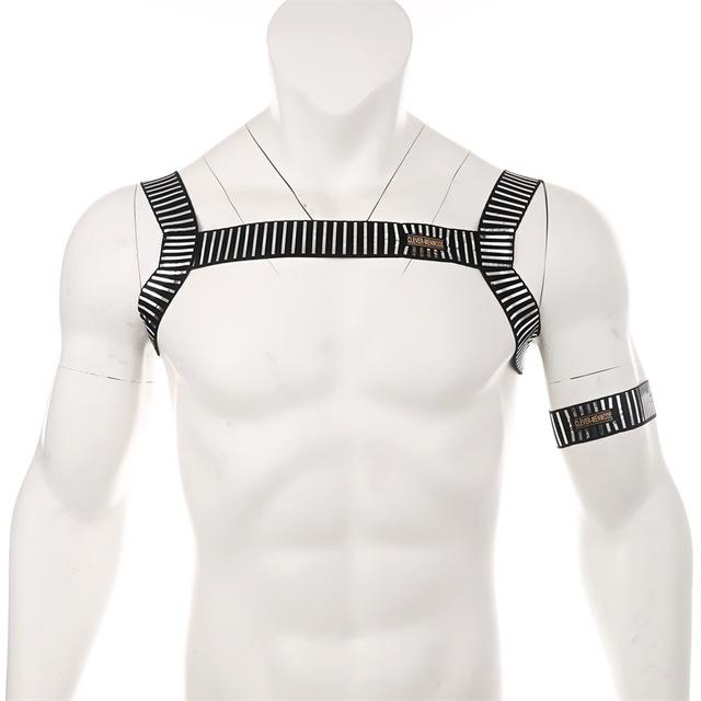 ORVLS Roman Metallic Chest Harness + Armband | dmunderwear detail image 6
