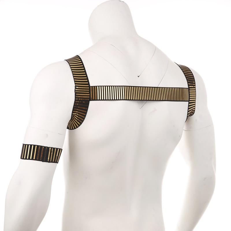 ORVLS Roman Metallic Chest Harness + Armband | dmunderwear detail image 7
