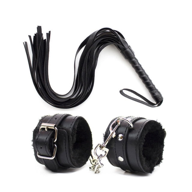 S&M Whip And Handcuffs Set | dmunderwear detail image 2