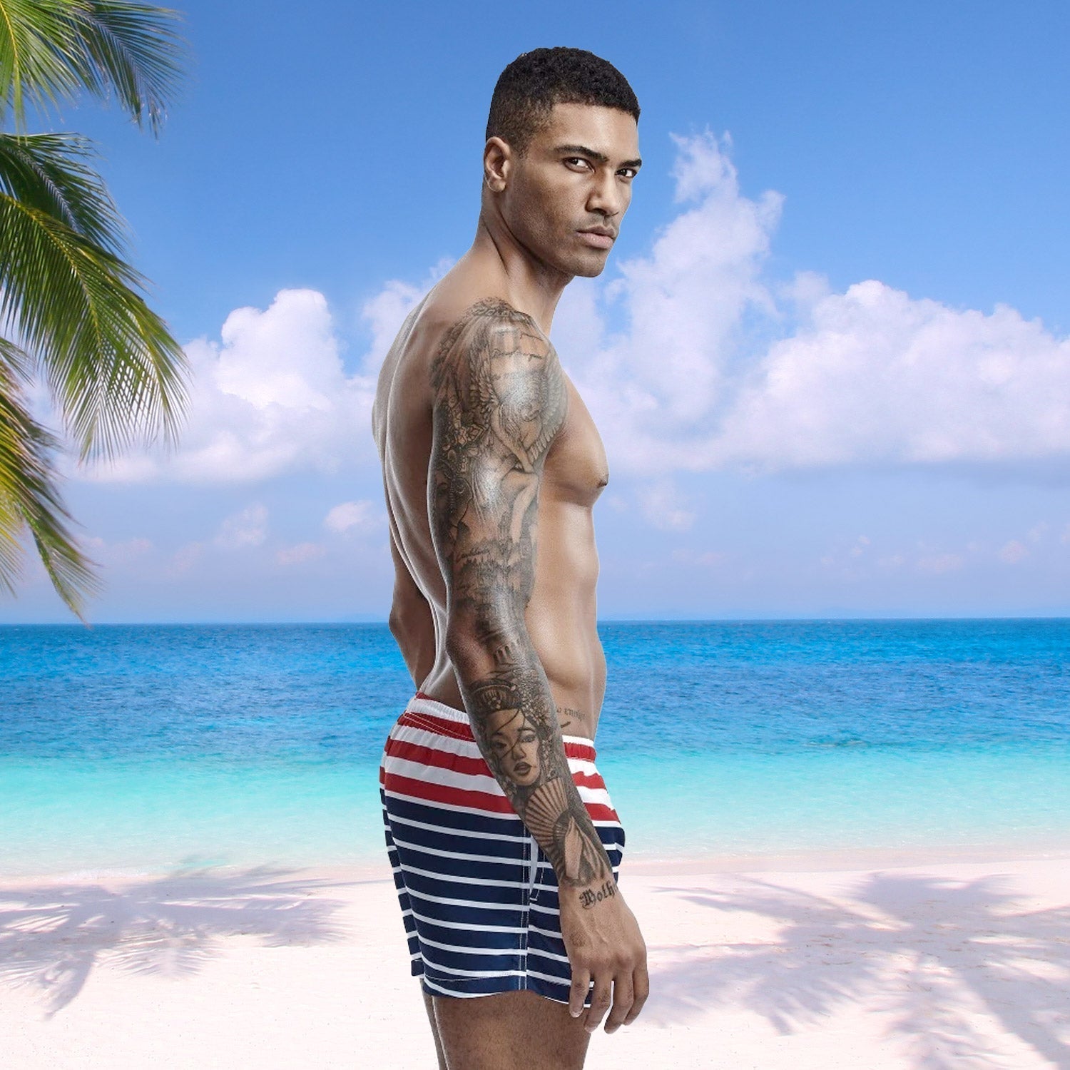 Sailor Striped Board Shorts | dmunderwear detail image 3