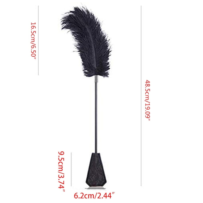 Satin Blindfold And Feather Tickler Whip | dmunderwear product image 4