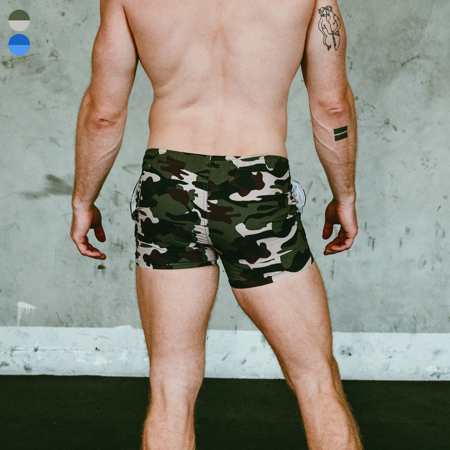 ORVLS Seobean Camo Swim Trunks | dmunderwear detail image 2