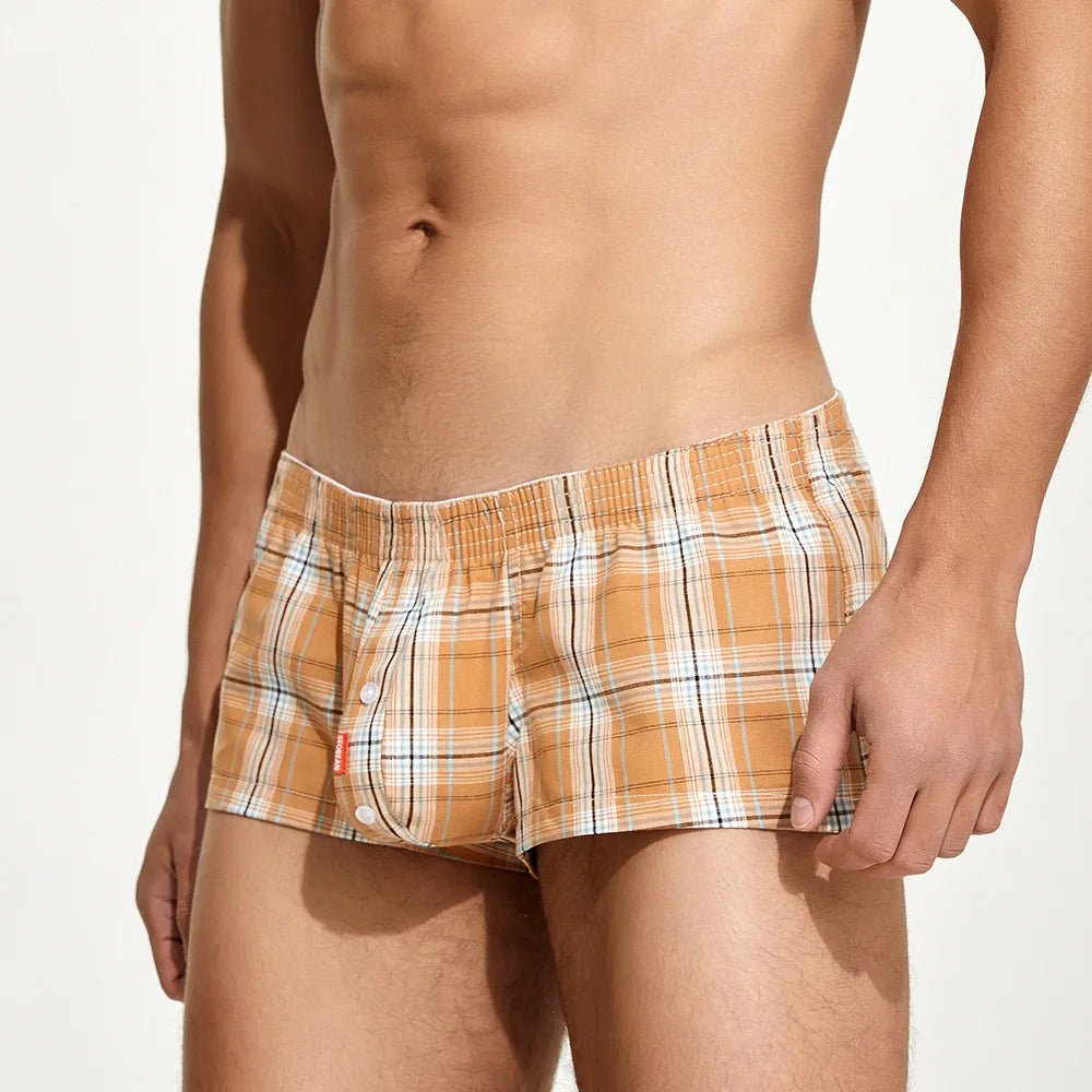 Seobean Earthy Plaid Boxer Shorts | dmunderwear detail image 5