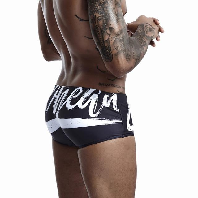 Seobean Graffiti Square Cut Swim Trunks | dmunderwear detail image 6