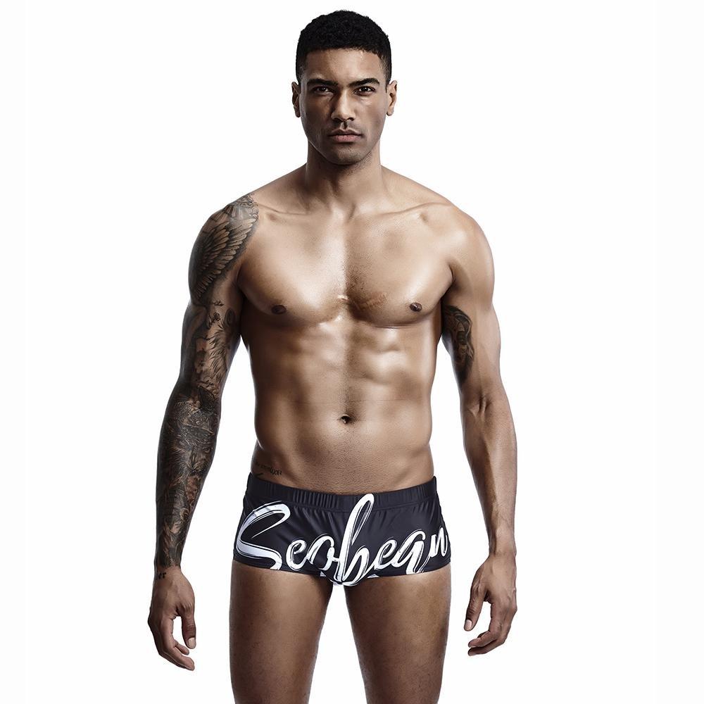 Seobean Graffiti Square Cut Swim Trunks | dmunderwear detail image 7