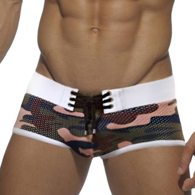 Seobean Laced Mesh Swim Trunks | dmunderwear