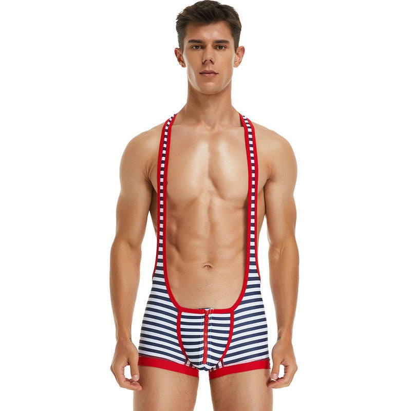 Seobean Sexy Zip Pouch Male Bodysuit | dmunderwear detail image 4