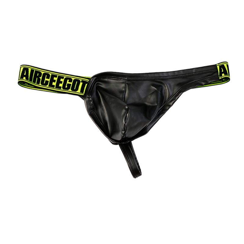 ORVLS Seobean Side Strap Faux Leather Thong | dmunderwear detail image 2