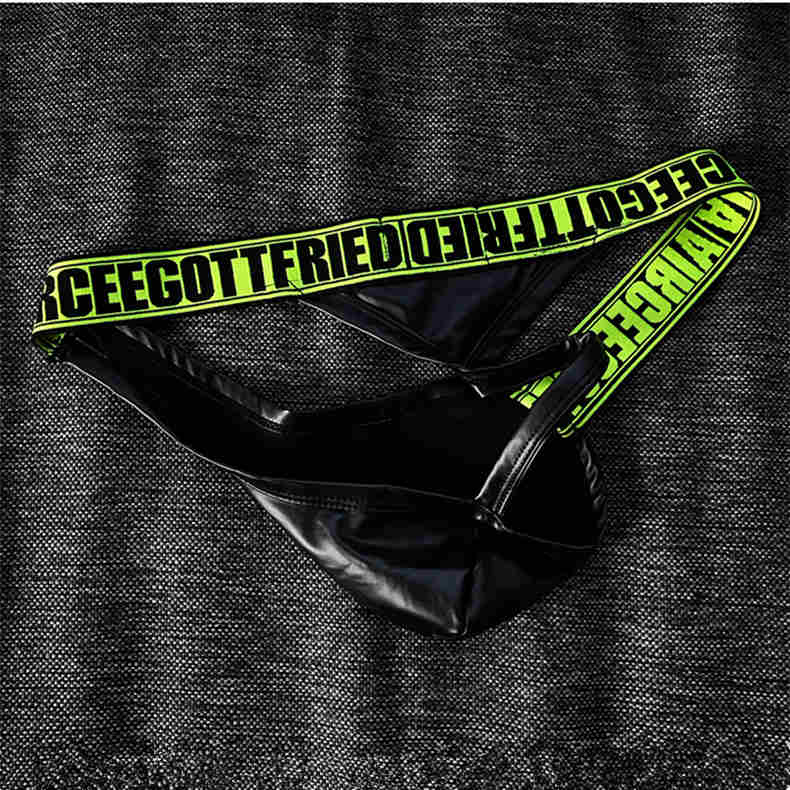 ORVLS Seobean Side Strap Faux Leather Thong | dmunderwear detail image 5