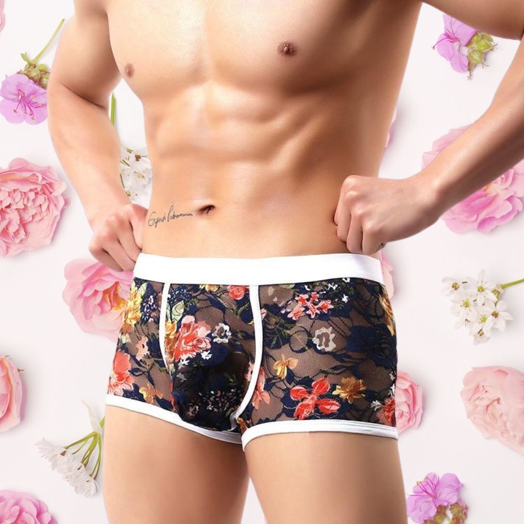 Sexy Floral Lace Underwear Boxer Briefs | dmunderwear
