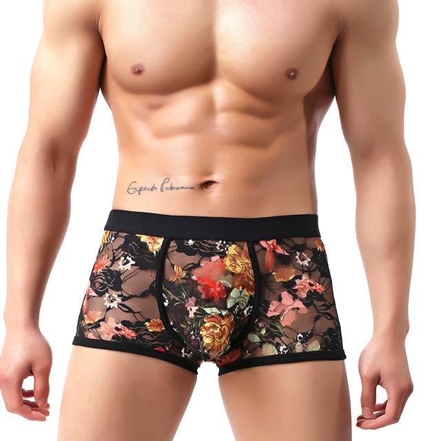 Sexy Floral Lace Underwear Boxer Briefs | dmunderwear detail image 12