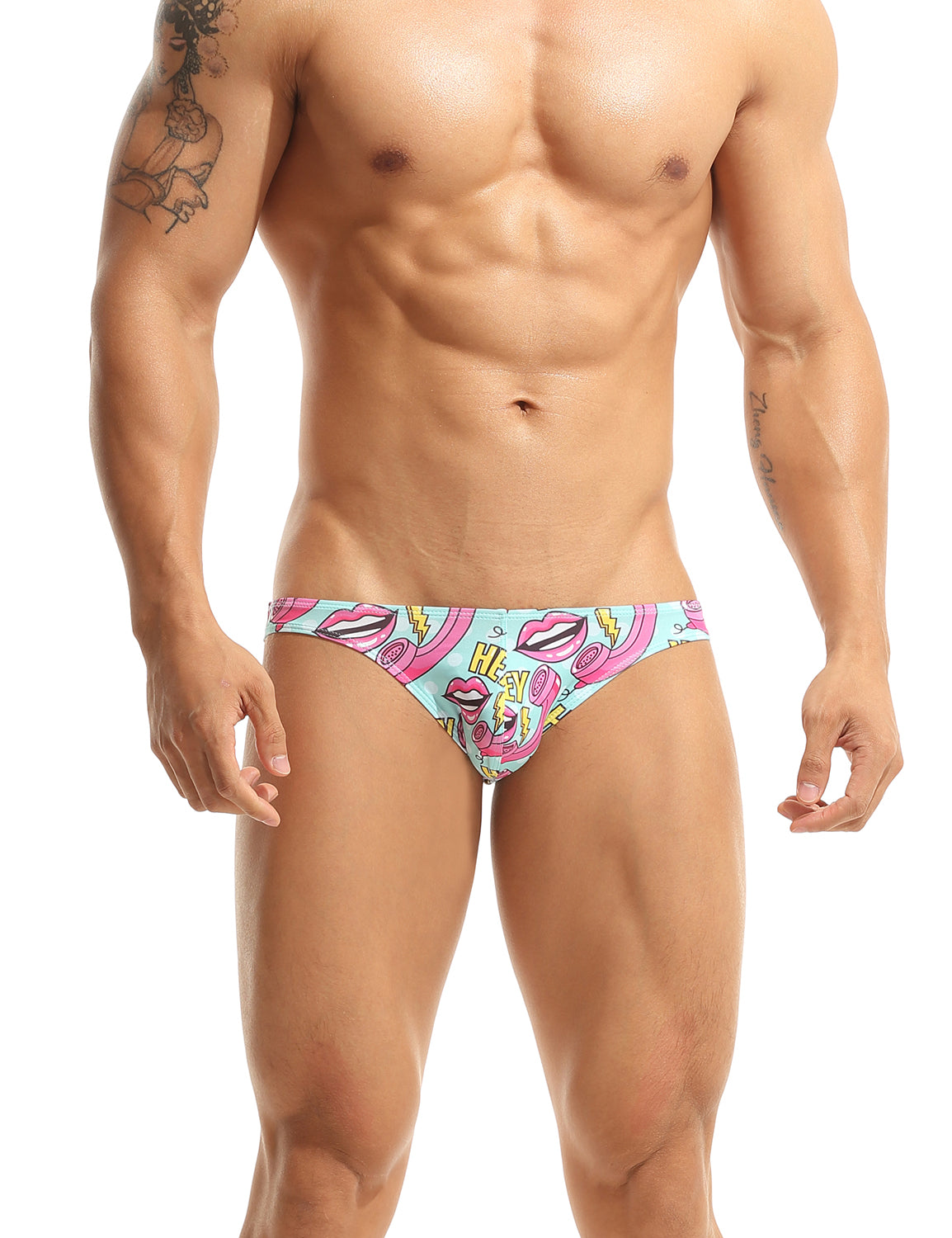 Hey Pink Lips Bikini Briefs 10106 | dmunderwear detail image 3