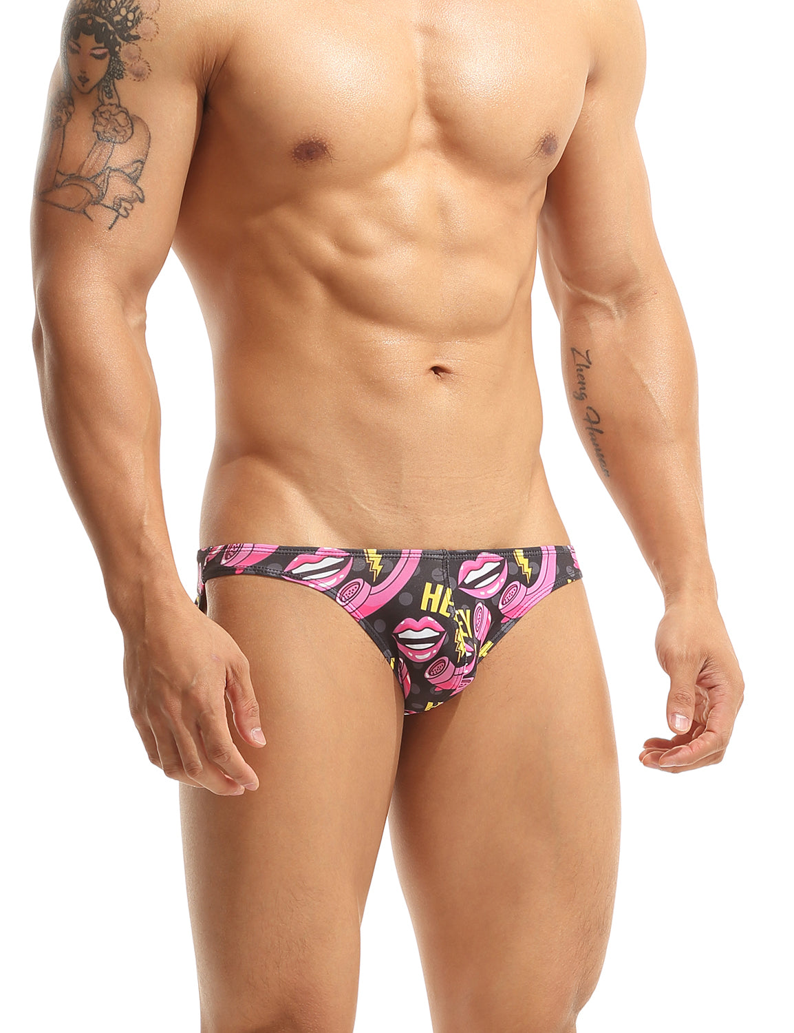 Hey Pink Lips Bikini Briefs 10106 | dmunderwear detail image 7