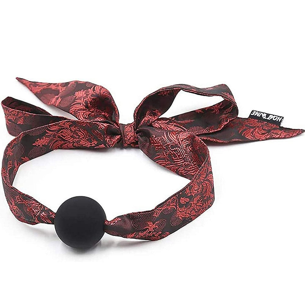 Sexy Satin Ball Plug Mouth Gag | dmunderwear