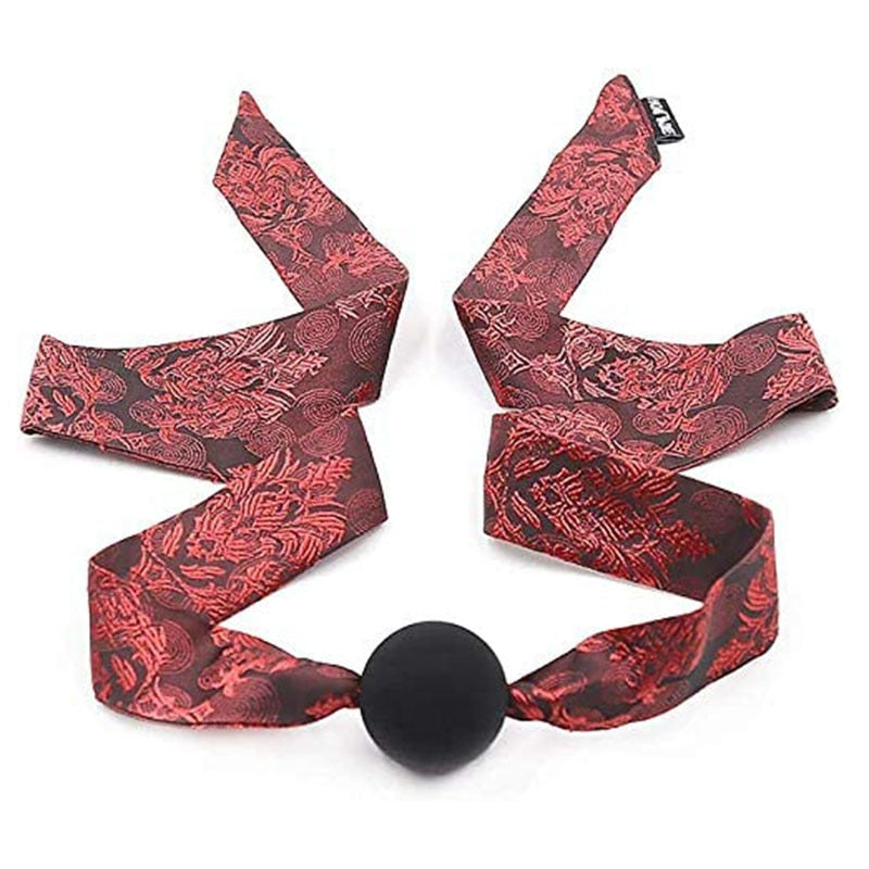 Sexy Satin Ball Plug Mouth Gag | dmunderwear detail image 3