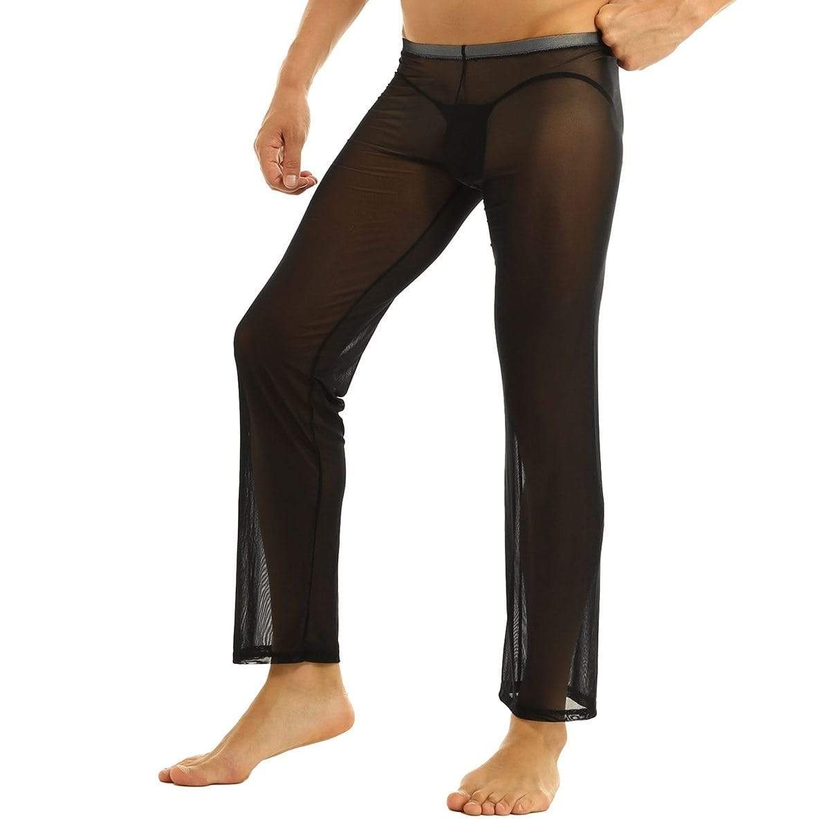 Sexy Sheer Lounge Pants | dmunderwear detail image 8