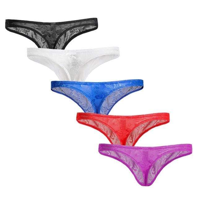 Sheer Lace Thong | dmunderwear detail image 11