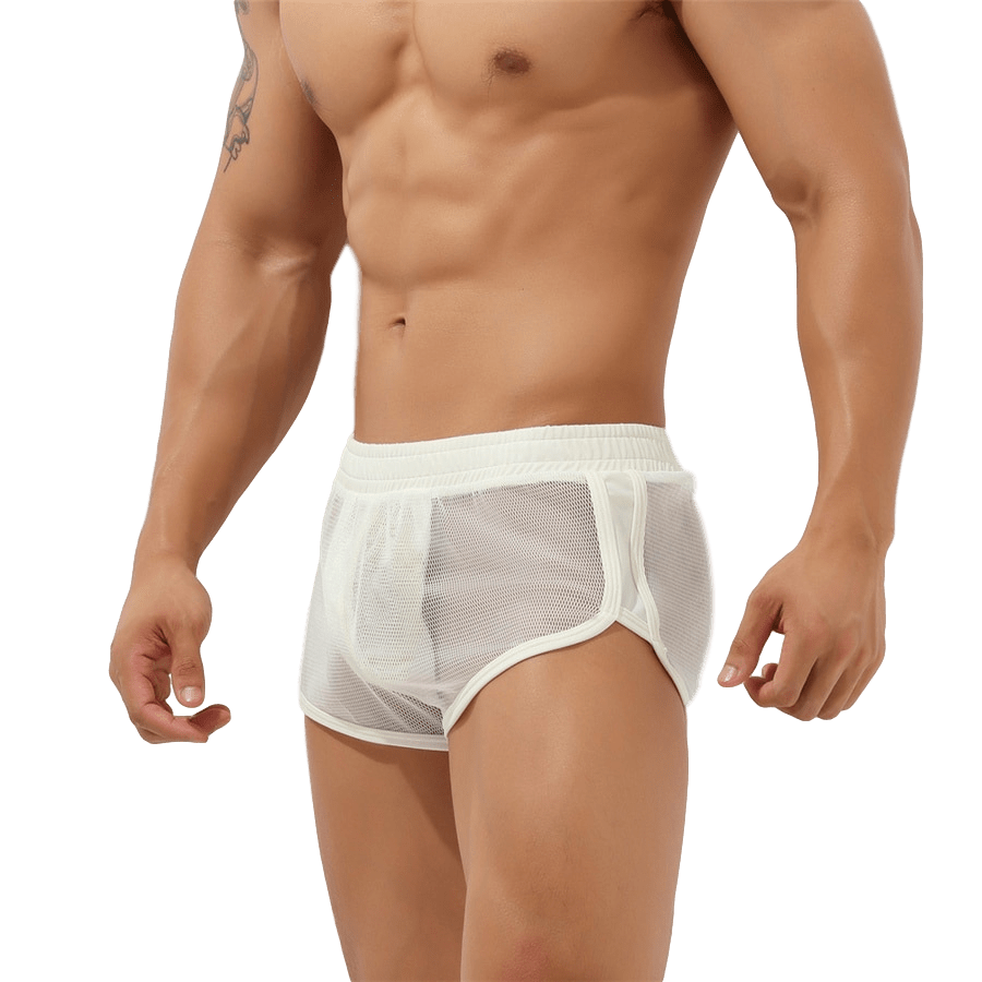 Sheer Mesh Jogger Shorts | dmunderwear detail image 8