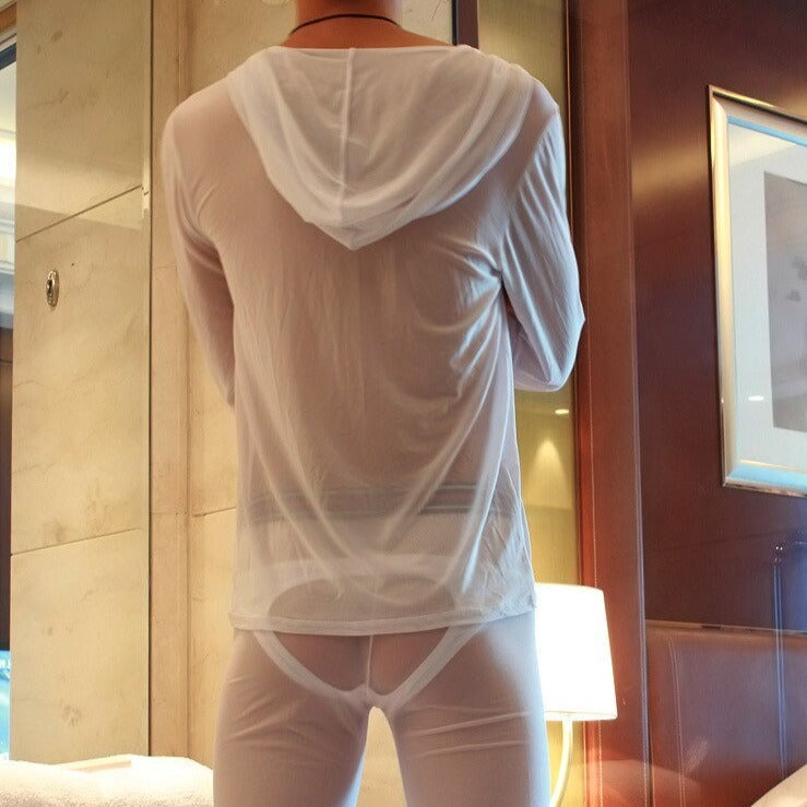 Sheer Pajamas with Hoodie | dmunderwear