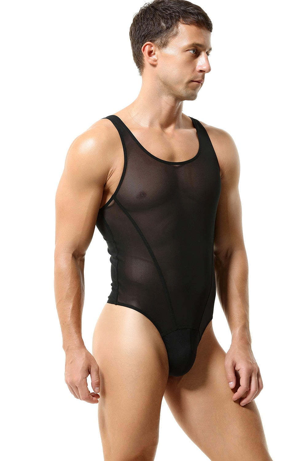 Sheer Singlet Thong | dmunderwear detail image 3