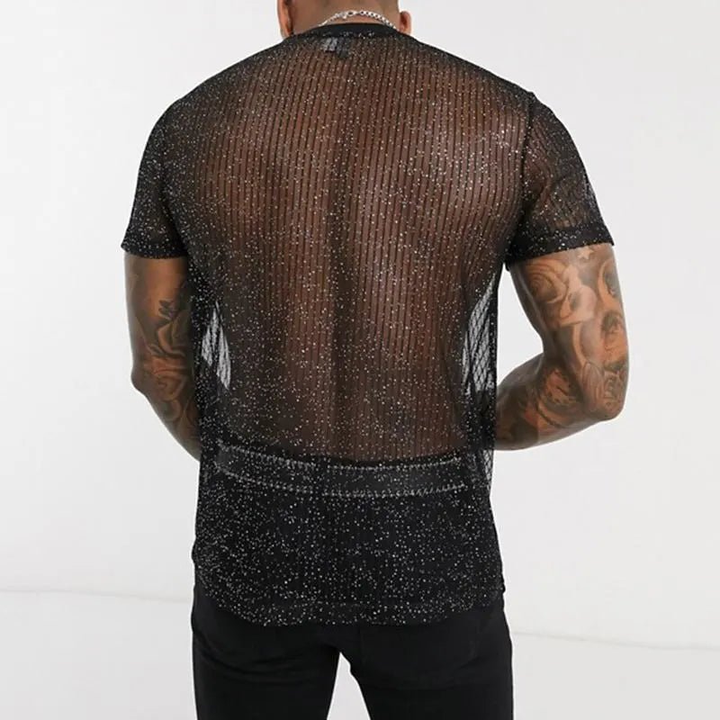 Shimmer Mesh T-Shirt | dmunderwear detail image 2
