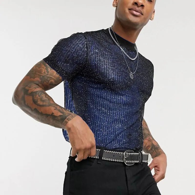 Shimmer Mesh T-Shirt | dmunderwear detail image 4