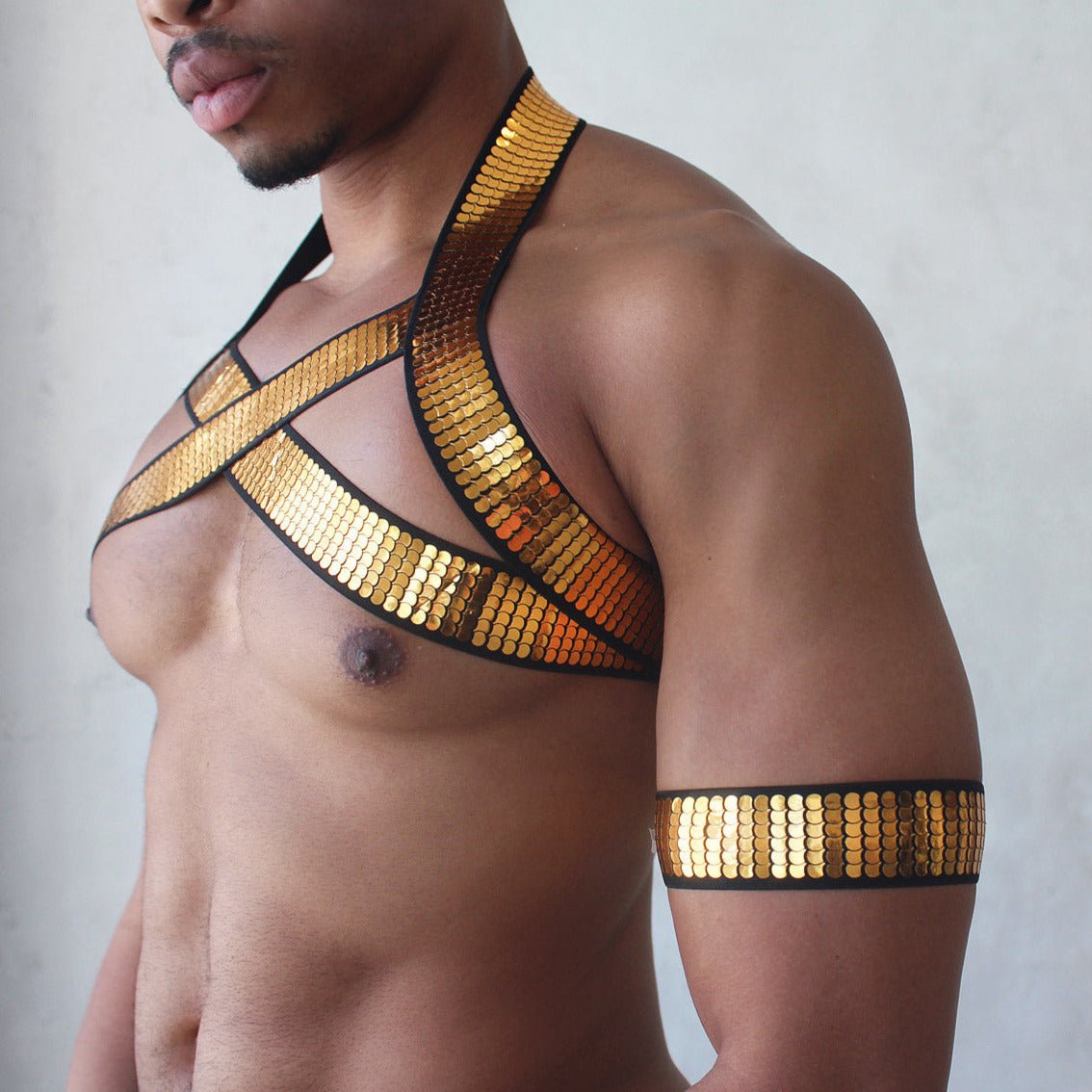Shiny Gold Harness | dmunderwear detail image 3