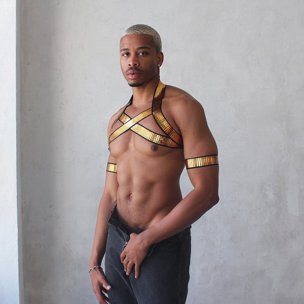 ORVLS Shiny Gold Harness | dmunderwear detail image 2