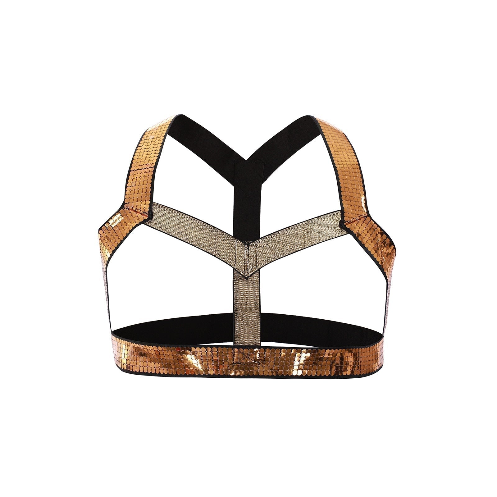 ORVLS Shiny Gold Pec Harness | dmunderwear detail image 3