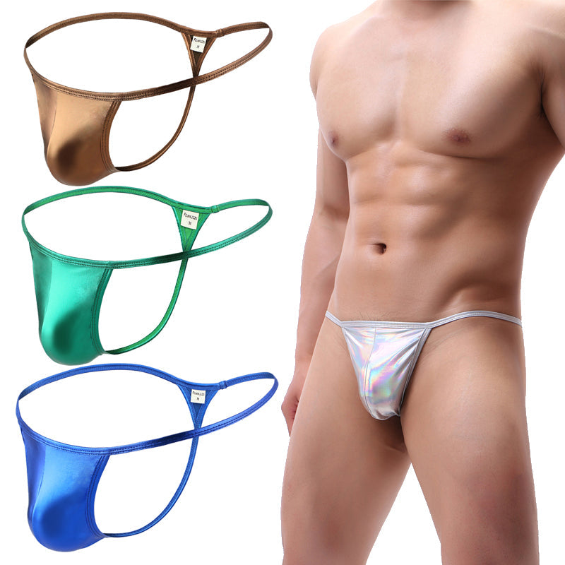 Shiny PU Leather Thong | dmunderwear detail image 16