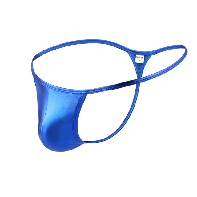 Shiny PU Leather Thong | dmunderwear detail image 6