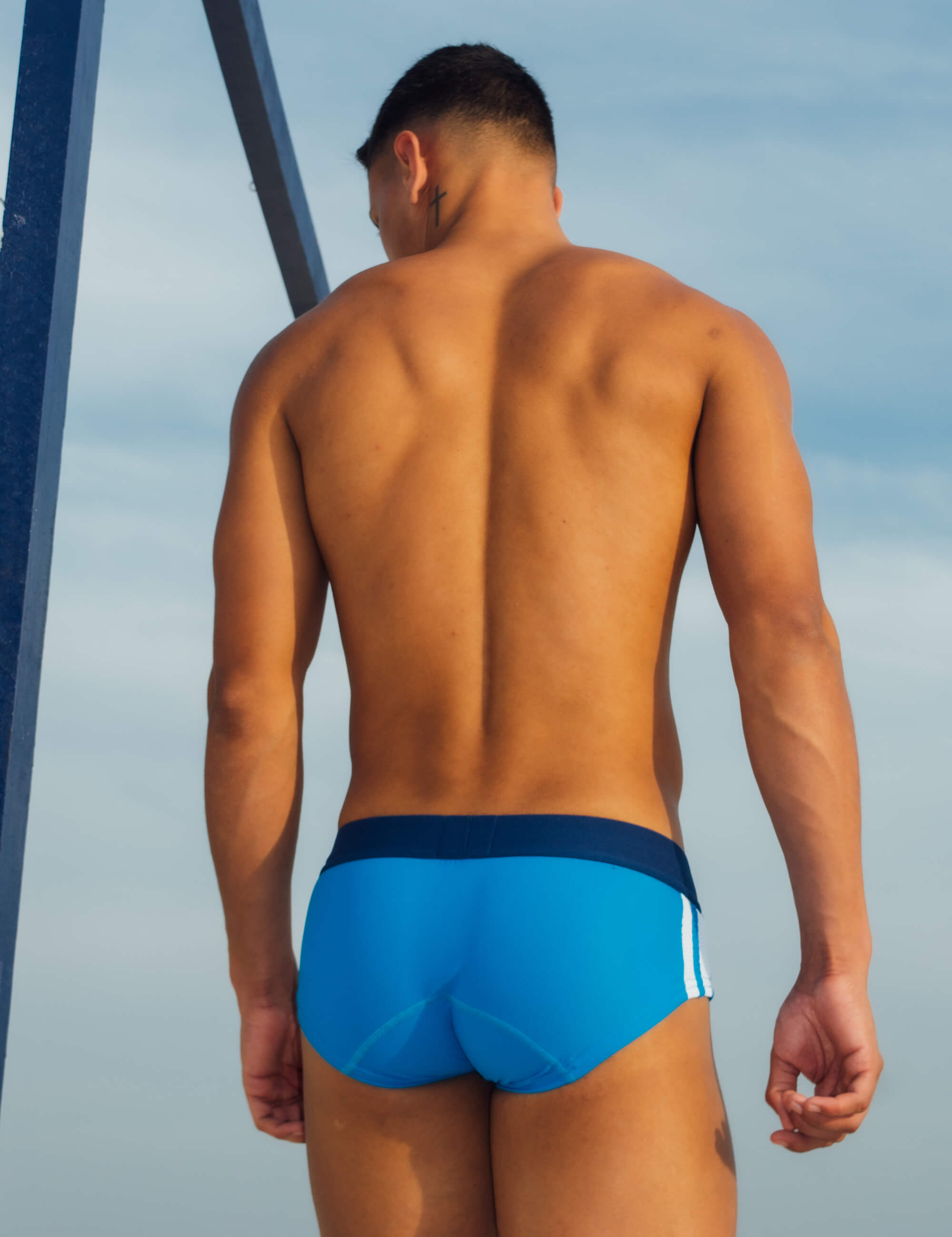 Side Line Nylon Mesh Boxer Brief 220212 | dmunderwear detail image 2
