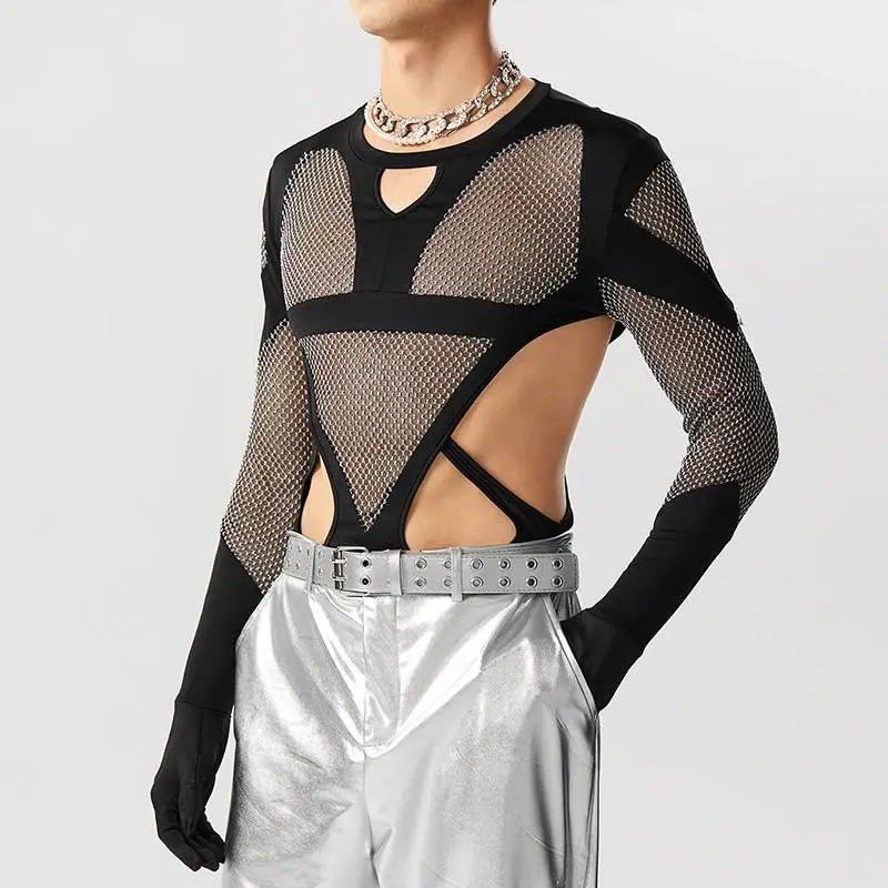 Side Show Gloved Mesh Body Suit | dmunderwear detail image 6