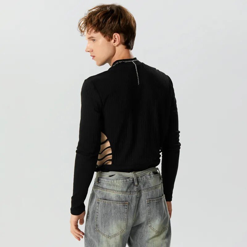 ORVLS Side Show Long Sleeve Zippered Body Suit | dmunderwear detail image 3