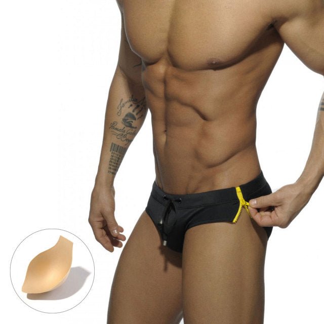 Side Zipper Swim Briefs | dmunderwear detail image 4