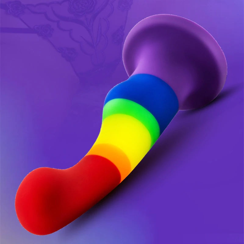 Silicone LGBT Rainbow Dildo | dmunderwear detail image 2