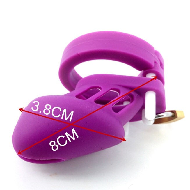 Silicone Purple Chastity Cage | dmunderwear detail image 10