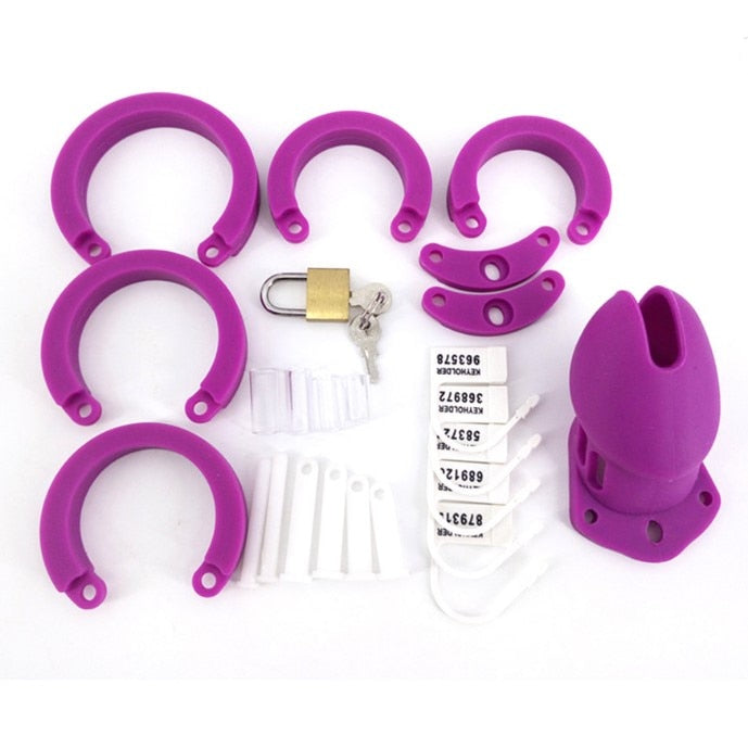 Silicone Purple Chastity Cage | dmunderwear detail image 4