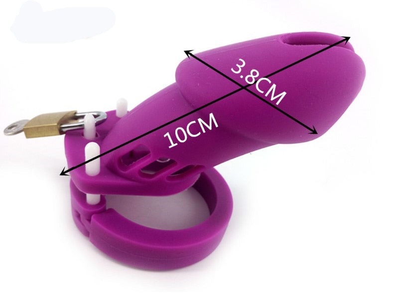 Silicone Purple Chastity Cage | dmunderwear detail image 9
