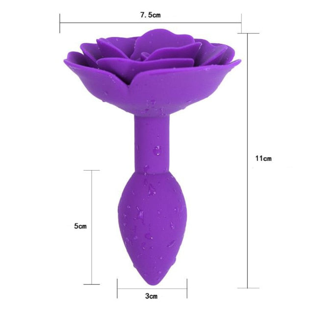 Silicone Rose Butt Plug | dmunderwear detail image 4