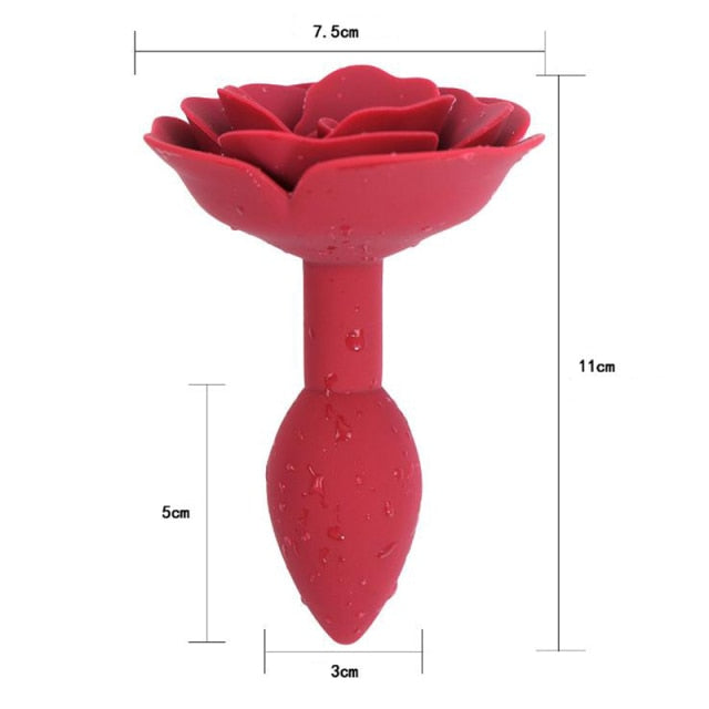 Silicone Rose Butt Plug | dmunderwear detail image 7