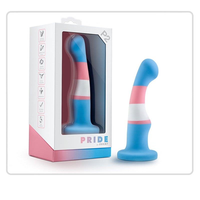 Silicone Transgender Pride Dildo | dmunderwear detail image 5