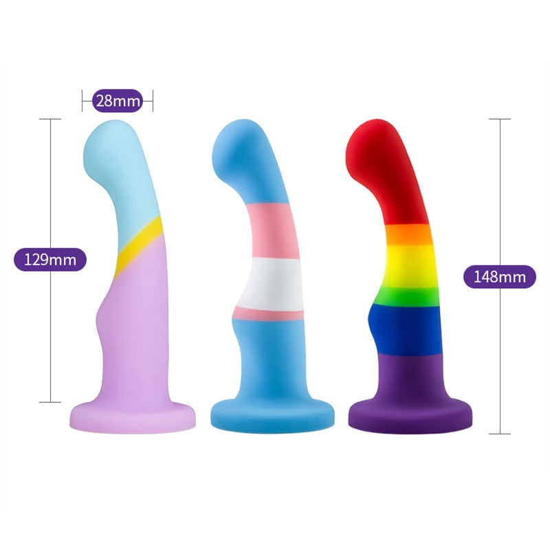 Silicone Transgender Pride Dildo | dmunderwear detail image 6