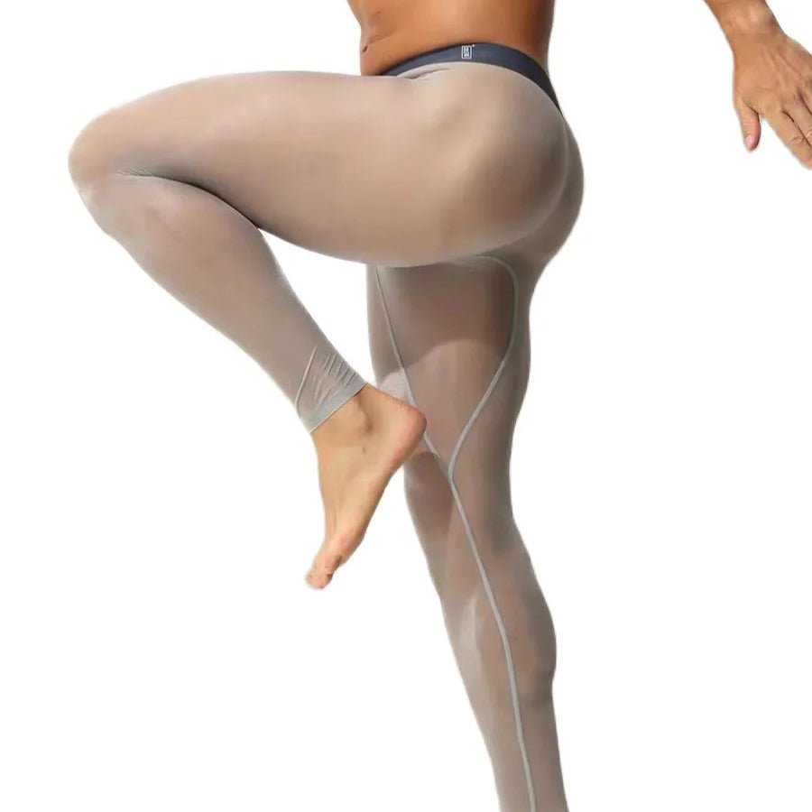 Silky Transparent Mesh Leggings | dmunderwear detail image 3