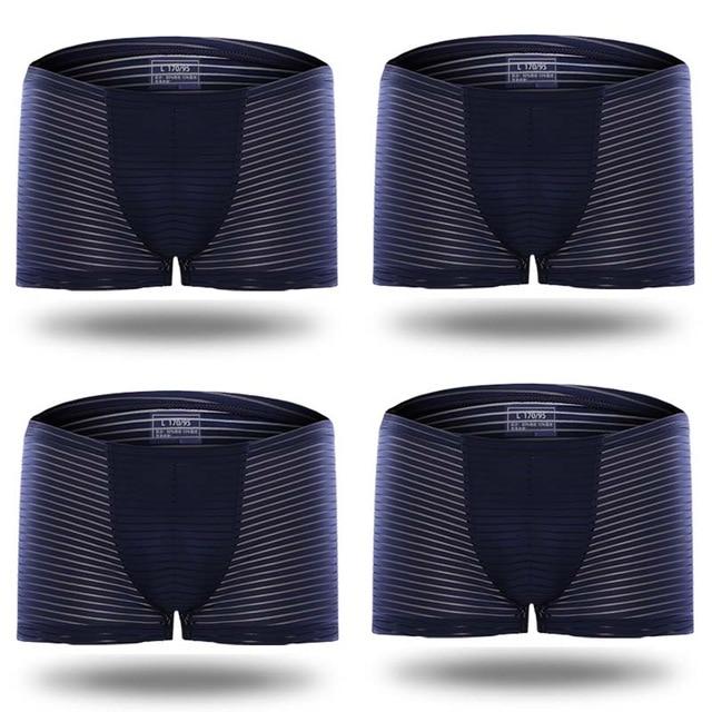 Silky Sheer Striped Boxer Briefs 4-Pack | dmunderwear detail image 9