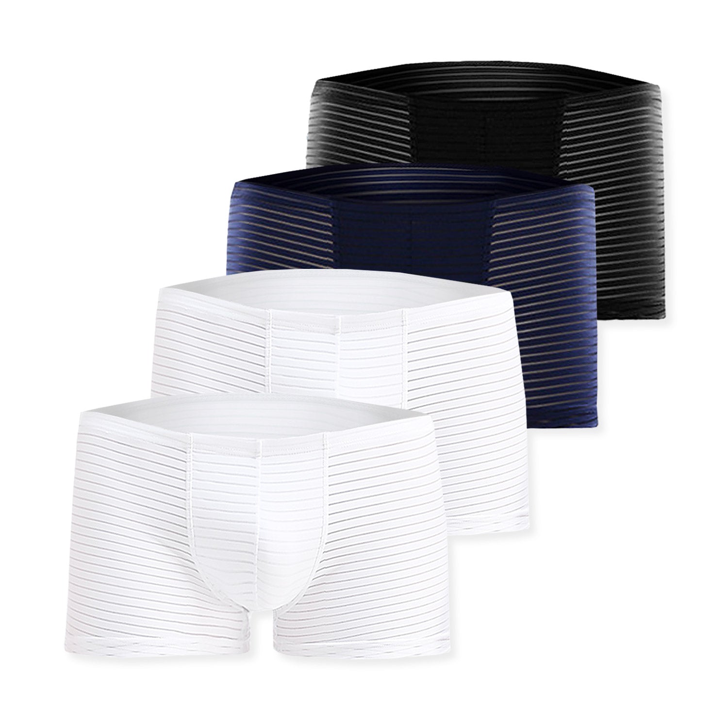 ORVLS Silky Sheer Striped Boxer Briefs 4-Pack | dmunderwear